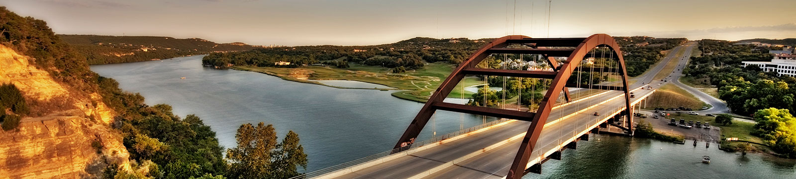 Austin, Texas bridge at sunset