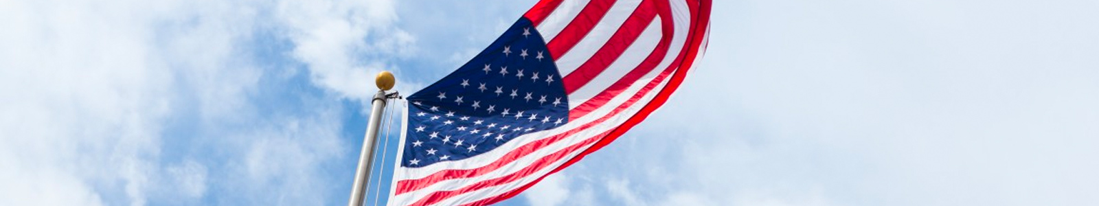 United States flag blowing in the wind