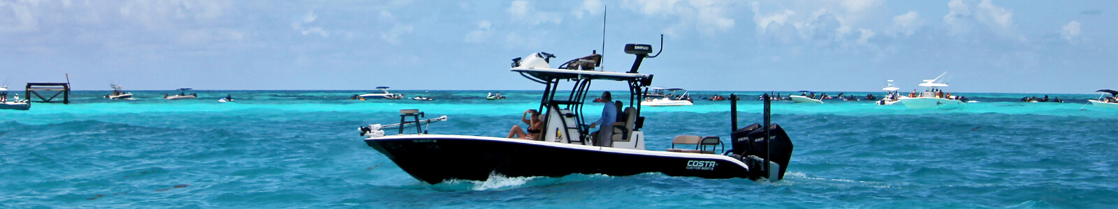 A boat out on the water